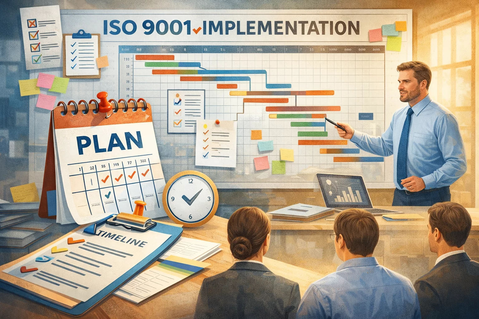 Harmonogram wdrażania ISO – jak zaplanować skuteczne wdrożenie ISO 9001 krok po kroku?